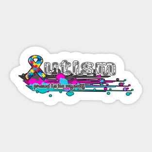 autism proud to be myself design Sticker